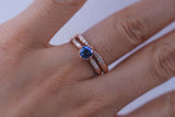 Blue berry Natural Tanzanite Engagement ring white diamond rose gold engagement ring