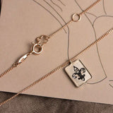 Vintage & Antique Shield Pendant, Fleur-de-lis 14k solid rose gold daily necklace