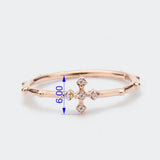 Salome Cross Rosary Ring Solid 14k Rose gold ring