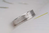 Vintage men's wedding band solid gold, diamond setting, 7 mm gentleman's ring