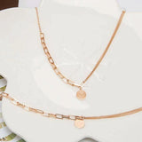 Art Deco Link and chain , Vintage Coin Charm Bracelet, 14k Solid Rose Gold Daily Bracelet