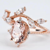 White Sapphire laurel leaves wedding band rose gold yellow gold ivy leaf ring