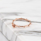 Rosebud Rosary Ring 14k Solid Rose Gold Ring