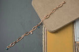 Vintage Links with Snow Flack Charms Bracelet, 14k Solid Rose Gold Diamond Charms Daily Bracelet