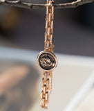 Queen Elizabeth Antique Coin with Art Deco link Bracelet, 14k Solid Rose Gold Daily Bracelet