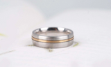 Vintage two tones Eternity wedding band white gold yellow gold solid gold men's wedding ring