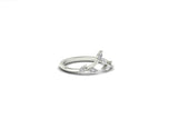 Vintage Designed Marquise Diamond Leaf, V Shape 14k Solid White gold  wedding band