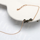 Green Diamond Love in 14k rose gold yellow gold Chain, Daily Bracelet