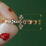 St Petro Gray Gray Diamond Vintage Rosary Ring, 14k Rose gold Daily Rosary Ring