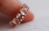 5 oval Pink Morganite Engagement ring 14k solid  rose gold wedding band