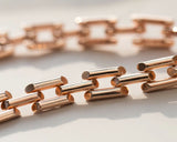 Queen Elizabeth Antique Coin with Art Deco link Bracelet, 14k Solid Rose Gold Daily Bracelet