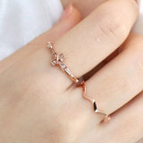 St Peter Rosary Ring,Solid 14K Rose Gold White Diamond Cross Ring