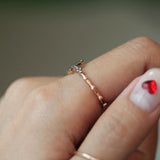 St Petro Gray Gray Diamond Vintage Rosary Ring, 14k Rose gold Daily Rosary Ring