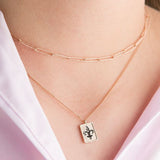 Vintage & Antique Shield Pendant, Fleur-de-lis 14k solid rose gold daily necklace