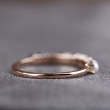 2.5mm Round AAA Fresh Pearl 14k Solid Gold Vintage Wedding Band