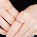 Salome Cross Rosary Ring Solid 14k Rose gold ring