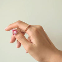 Natural Ruby Rosary Ring. Solid 14k Rose Gold Mill grained Daily Rosary Ring