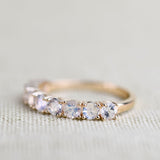 3mm Rainbow Moon Stone ring 14k gold Vintage wedding band