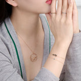 Green Diamond Love in 14k rose gold yellow gold Chain, Daily Bracelet