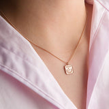 Liberty 5 lucky pendant solid 14k rose gold daily coin necklace